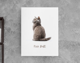 British Shorthair Cat Bathroom Art | Cat Butt | Nice Butt Bathroom Art | Shorthair Cat Canvas | Gifts For Cat Lovers | Gifts for Her