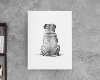 Bullmastiff Bathroom Art | Nice Butt | Mastiff Bathroom Art | English Mastiff Canvas | Bull Mastiff | Gifts For Dog Lovers | Gifts for Her