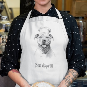 Cute Pitbull Apron | Pit Bull Chef Apron | Kitchen Apron | Pit Bull Apron Gift | Aprons for Dog Lovers | Kitchen Gifts for Dog Lover