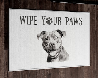 Pit Bull Türmatte | PitBull Teppich | PitBull Doogie Türmatte | Geschenke für Pit Bull Liebhaber | Geschenke für Hundebesitzer | Geschenke für Ihn | Geschenke für Sie