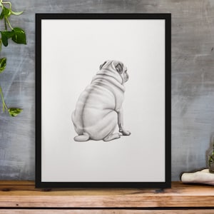 Pug Bathroom Art | Pug Butt | Dog Art | Gifts for Pug Owner | Gifts For Dog Lovers | Gifts for Her | Gifts for Grandma