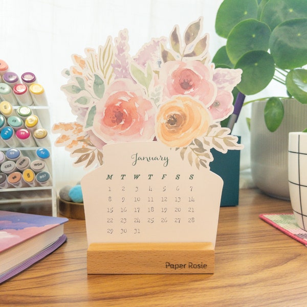 Lovely Bouquet 2024 Desk Calendar - it can be personalized!