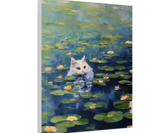 Stretched Matte Canvas, 1.25" - The Kitty Lilies Original