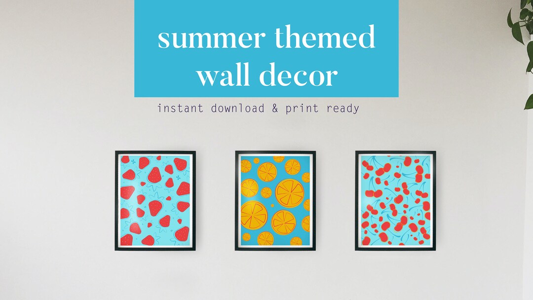 Easy Printable Summer Wall Art, Whimsical Illustration, Decoration, Instant Download Printable ...