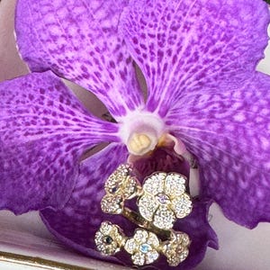 Orchid Flower Ring: Orchid  Statement Ring Vanda Gold Orchid Ring • Orchid Silver Floral Ring • Birthstone Flower Ring• Cocktail Ring