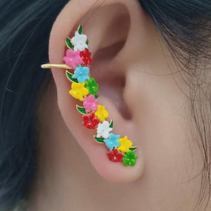 Orchid Medley Cattleya Orchid • Ear Cuff Climber • 14k Rose Gold Plated S925 Sterling Silver • Right Ear Only • Orchid Fleur Collection