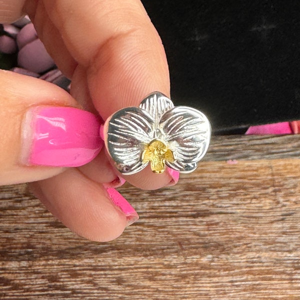 Orchid Ring Phalaenopsis, Sterling Silver,  Orchid Ring, Dainty Ring, Statement Jewelry