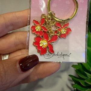 Myrmecophila Orchid Keychain • Schomburgkia Orchid Keychain • Pink Orchid Keychain • Orchid Jewelry • Orchid Gift: Gift for Her