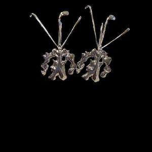 La Mariposa:  Orchid Flower Earrings or Pendant • Psychopsis Earrings •  14KGold- Sterling Silver Flower Jewelry  •   Joyeria de Orquídeas
