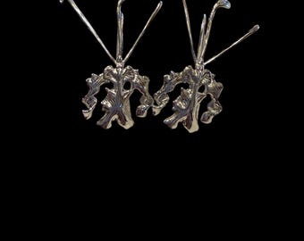 Sterling Silver Orchid Earrings: Psychopsis Flower Dangle Jewelry