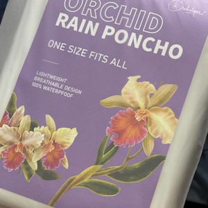 Orchid Poncho • Rain Poncho: Gift for Her  •   Joyeria de Orquídeas
