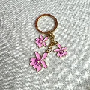 【Kashiko】24ss Orchid Keyring Orchid Keychain, Key Chain, Key Ring, Key Fob, Orchid
