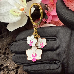 Phalaenopsis Inspired from my Cutie Angel Orchid Keychain • Orchid Keychain • White Orchid Keychain • Orchid Jewelry • Orchid Gift