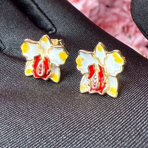 Cattleya Orchid Jewelry • Orchid Earrings • Potinara Inspired Collection: Gift for Her
