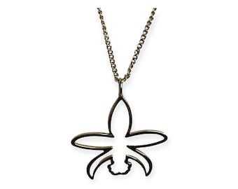 Sterling Silver Orchid Pendant Necklace: 14k Gold Plated Cattleya Flower
