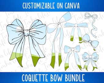 Coquette Bow Bundle Canva Frame Trending Create Customize Bow Ribbon Drag and Drop Editable add Picture Photo Girly Design Easy Edit for POD