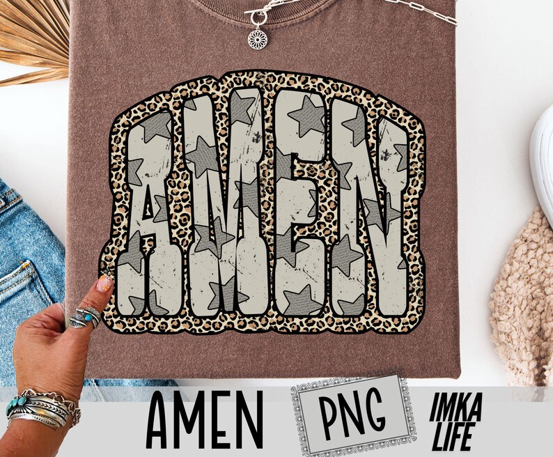 Amen Christian Leopard PNG Retro Varsity Faith Png Blessed Jesus Design amen-christian-leopard-png-retro-varsity-faith-png-blessed-jesus-design
