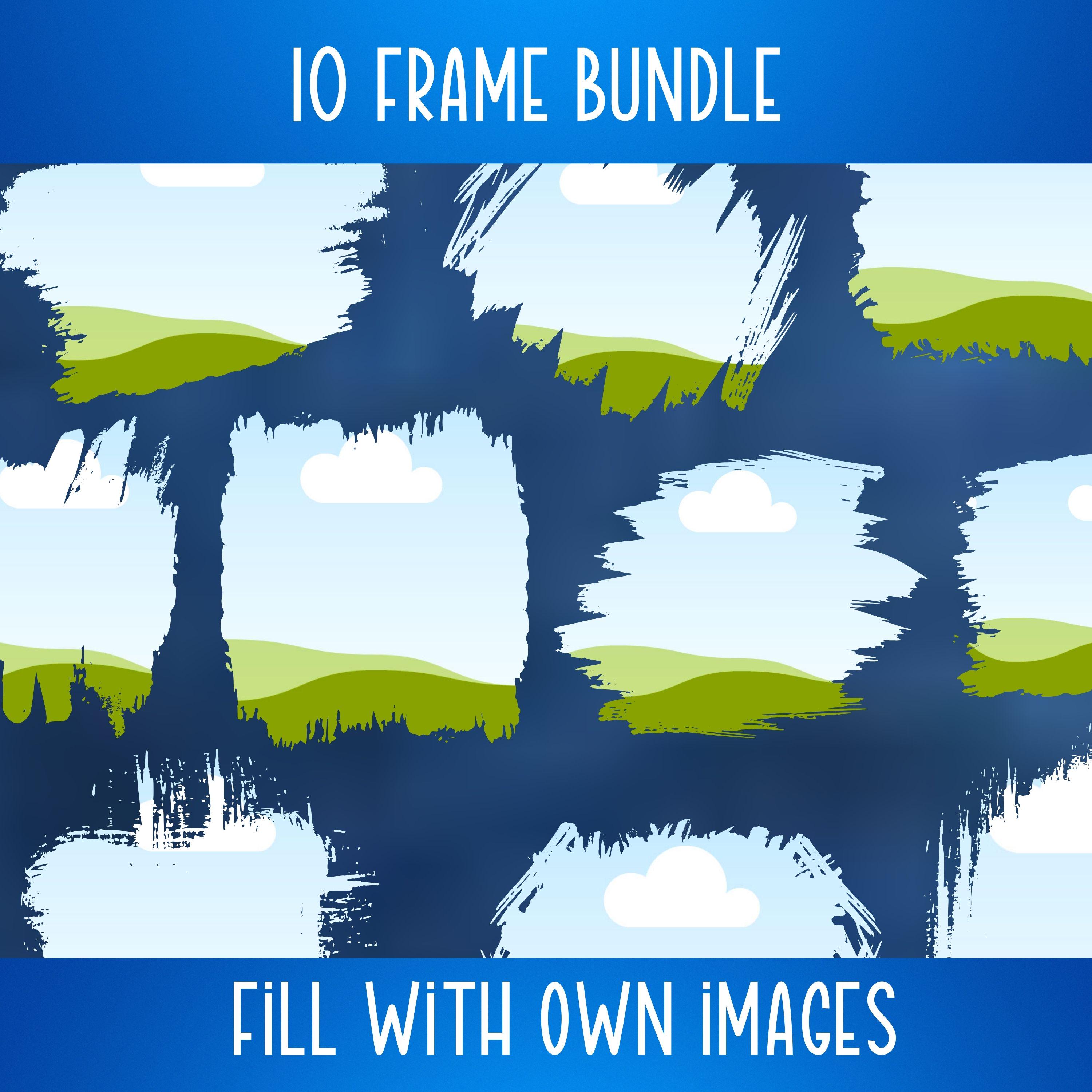 Messy Brushstroke Canva Frame Template Bundle Paint Stroke Editable for ...