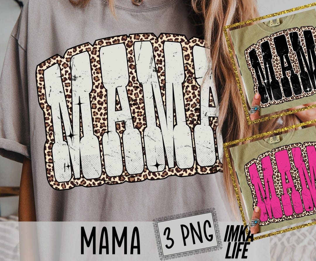 Retro Mama Cheetah Print Png Leopard Varsity Mom Shirt Design Cool Mama ...