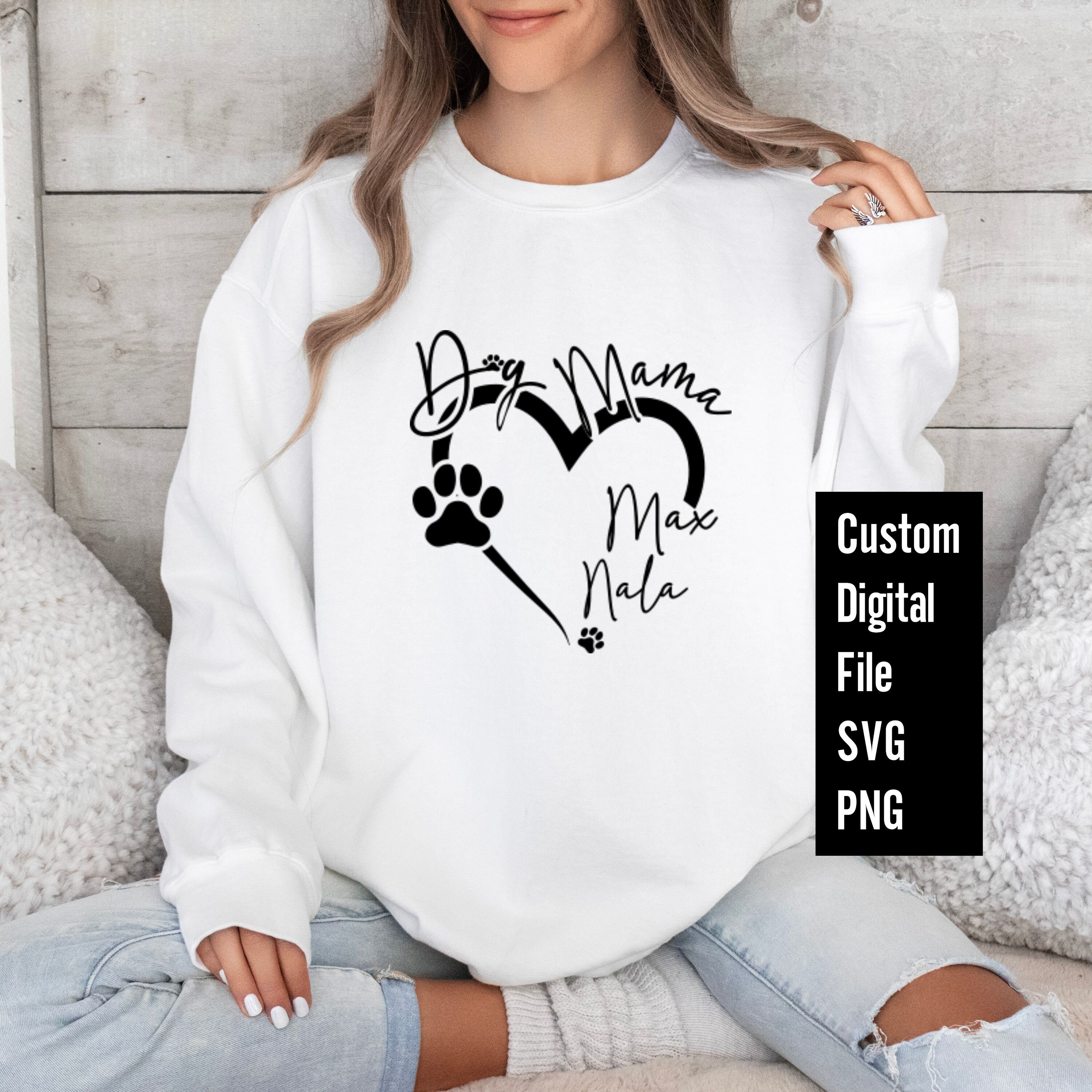 Personalized Love Heart Dog Mama Svg Custom Fur Mom SVG Custom Paw ...