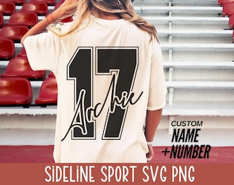 Sport Jersey Custom Name Number Svg Png Personalized Football Baseball SVG Custom Basketball PNG Mascot Cheer Squad Design Sideline Mom svg