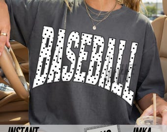 Baseball Game Day PNG Polka Dot Shirt Design Sideline Cheer Season PNG