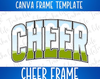 Cheer Varsity Canva Frame Game Day Cheer Leader Frame Football Basketball Cheer Squad Template Editable Design Sport Cheer College Font
