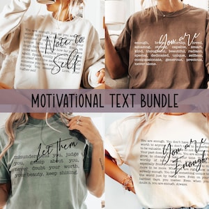 Note to Self Bundle svg Png Motivational Quote Mental health Design Let them Keep Shining I am Enough Self Care Inspirational Words Shirt