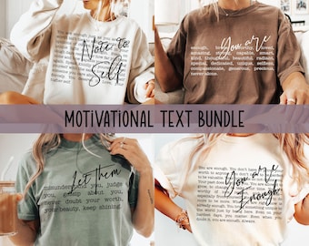 Note to Self Bundle svg Png Motivational Quote Mental health Design Let them Keep Shining I am Enough Self Care Inspirational Words Shirt