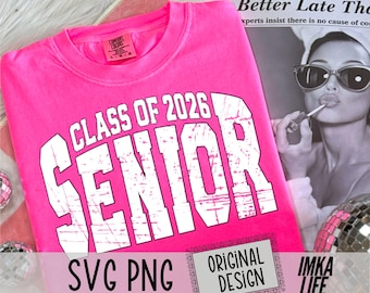 Class of 2026 Senior Varsity Svg Png Trending Graduation Png College Grad Squad Png Retro Senior SVG Preppy High School Senior Distressed