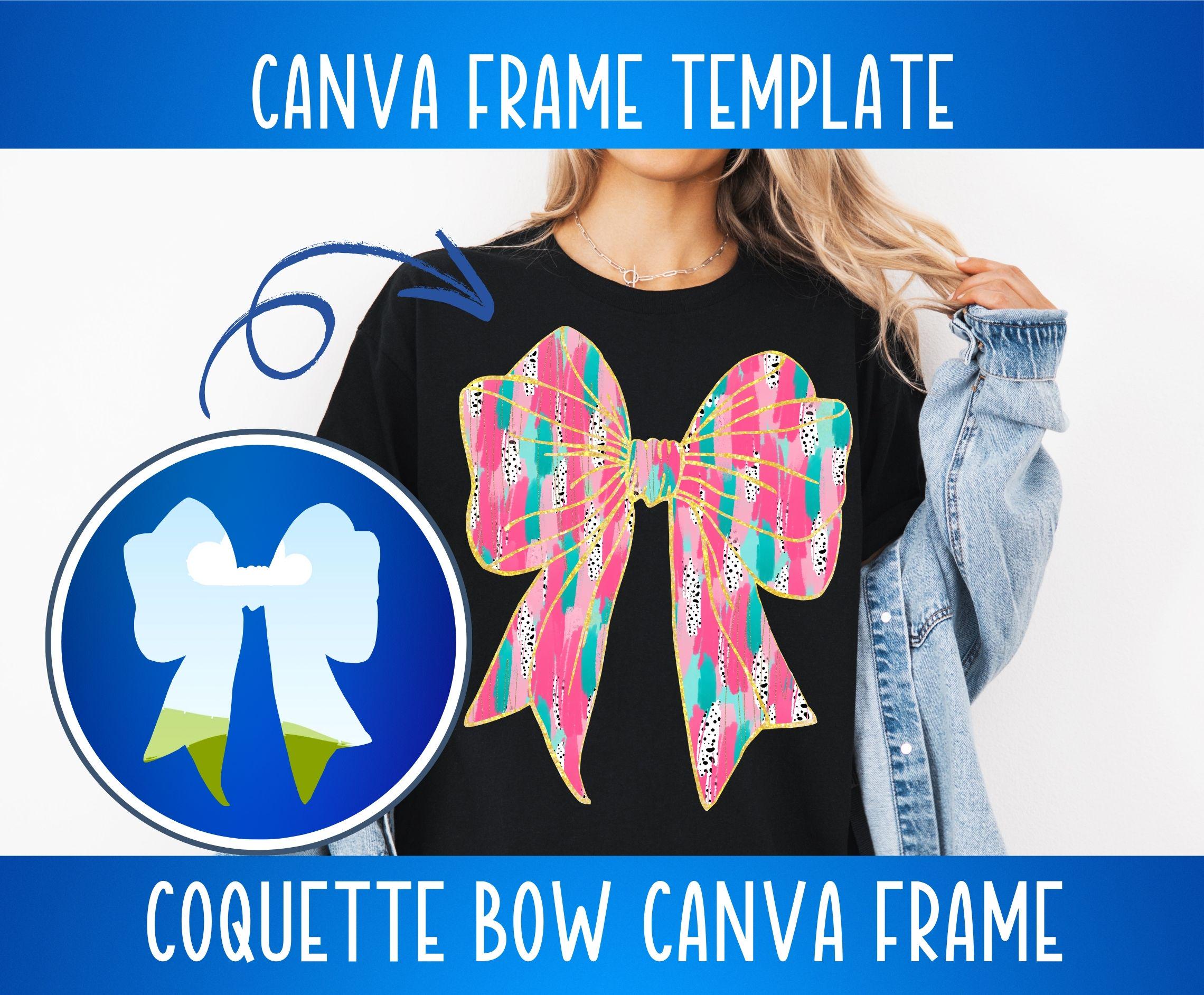 Customizable Coquette Ribbon Canva Frame Bow Trending Coquette Drag and ...