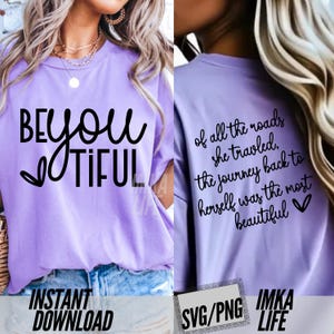 Inspirational Be You Quote Beyoutiful Svg Design Empowerment Strong Woman Daily Positive Affirmation Beautiful Self Love mental health