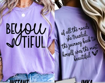 Inspirational Be You Quote Beyoutiful Svg Design Empowerment Strong Woman Daily Positive Affirmation Beautiful Self Love mental health