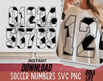 Soccer Jersey Numbers SVG Png Soccer Football Svg Customize your numbers Player PNG Mascot Cheer Squad Design Sideline Mom Dad Soccer sport
