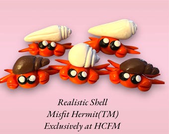 リアルな貝殻のヤドカリ - ポリマー粘土 - 彫刻 - ハンドメイド - 粘土