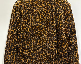 ジャケット・アウター archive Leopard Zipup Foodie jacket 90s Vintage Velour Leopard Print Jacket 90s Size L - Etsy