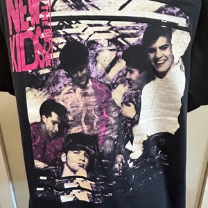 Music Vintage New Kids on The Block Tee Shirt Size XL Made in Canada