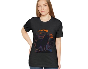 Sunset Cat | Unisex Jersey Short Sleeve Tee | Tee Shirt | T-Shirts | Shirts | Graphic Tee's