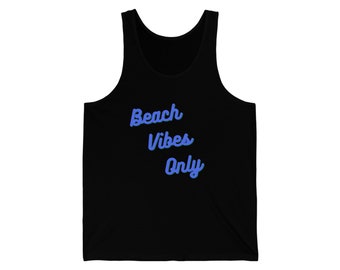 Beach Vibes Blue | Unisex Jersey Tank | Tee Shirt | T-Shirts | Shirts | Graphic Tee's | Tank Tops