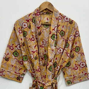 Floral Cotton Kimono Robe: Handmade Boho Loungewear