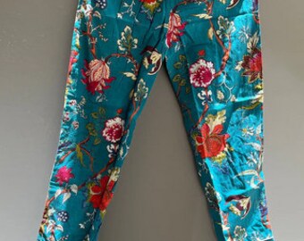 Pure 100% Cotton Pajama Set, Floral Pajama Set, Women Long Trousers, Summer Pajama, Gift For Her