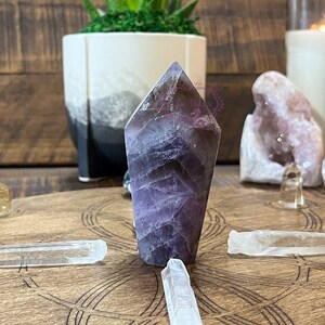 Polished Chevron Amethyst Crystal Point From Zambia