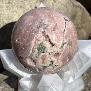 Natural Polished Pink Amethyst Sphere from Brazil