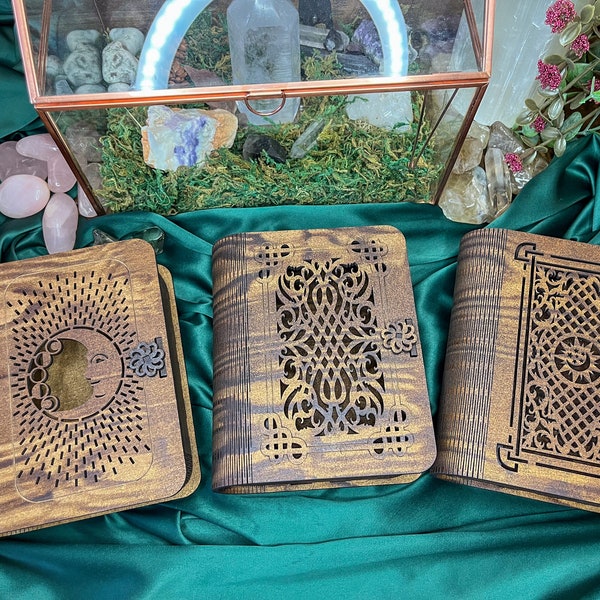 Handcrafted Tarot Card Box with Three Design Options to Choose From (smaller size)