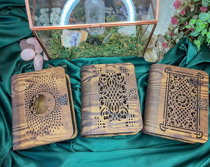 Handcrafted Tarot Card Box with Three Design Options to Choose From (smaller size)