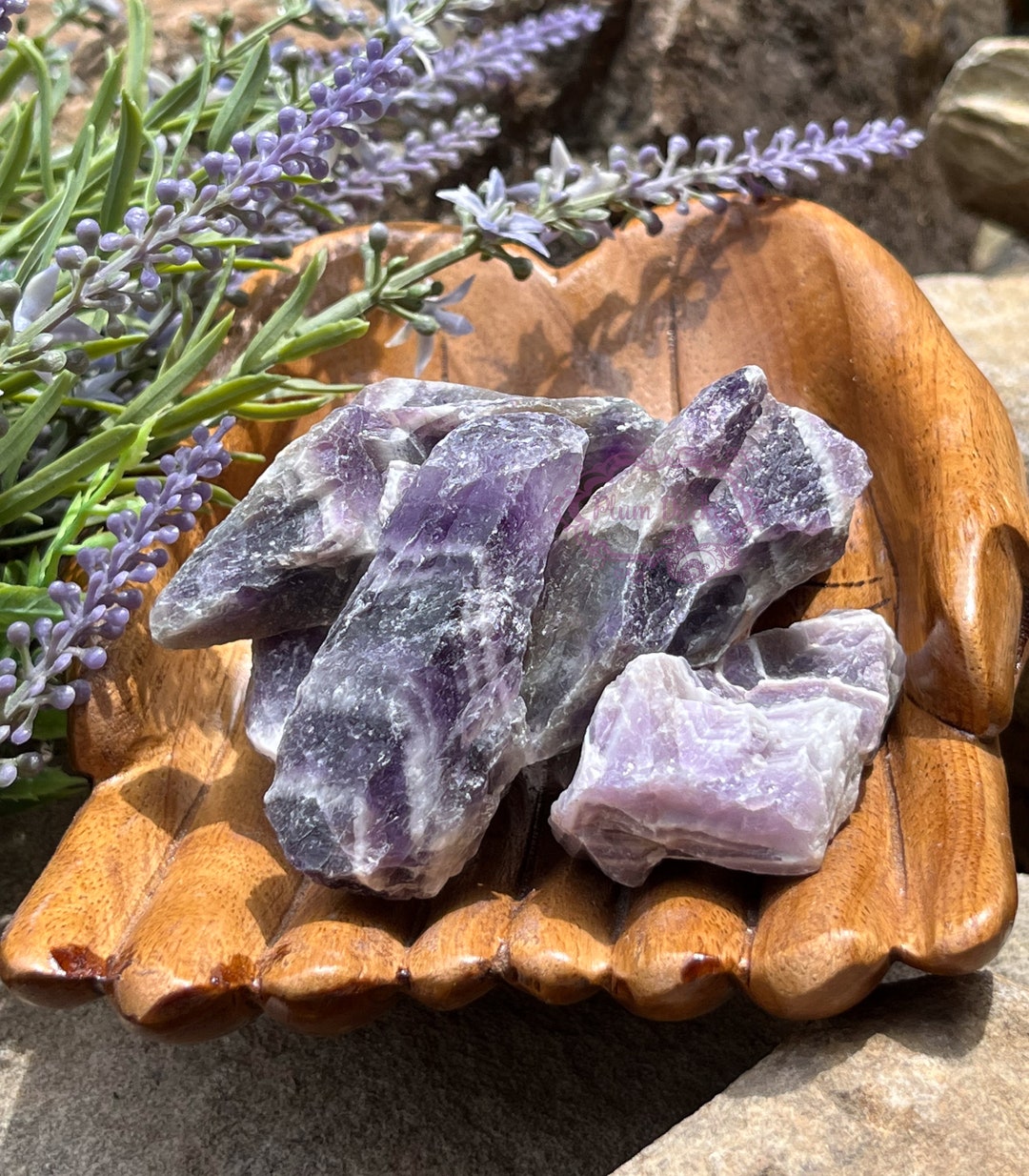 Natural Raw Chevron Amethyst Rough Points Medium and Large - Etsy