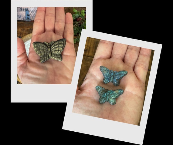Carved Butterflies in Gold Sheen Obsidian, Mahogany Obsidian