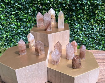 Natural Rutilated Quartz Free Standing Polished Points in Small and Medium