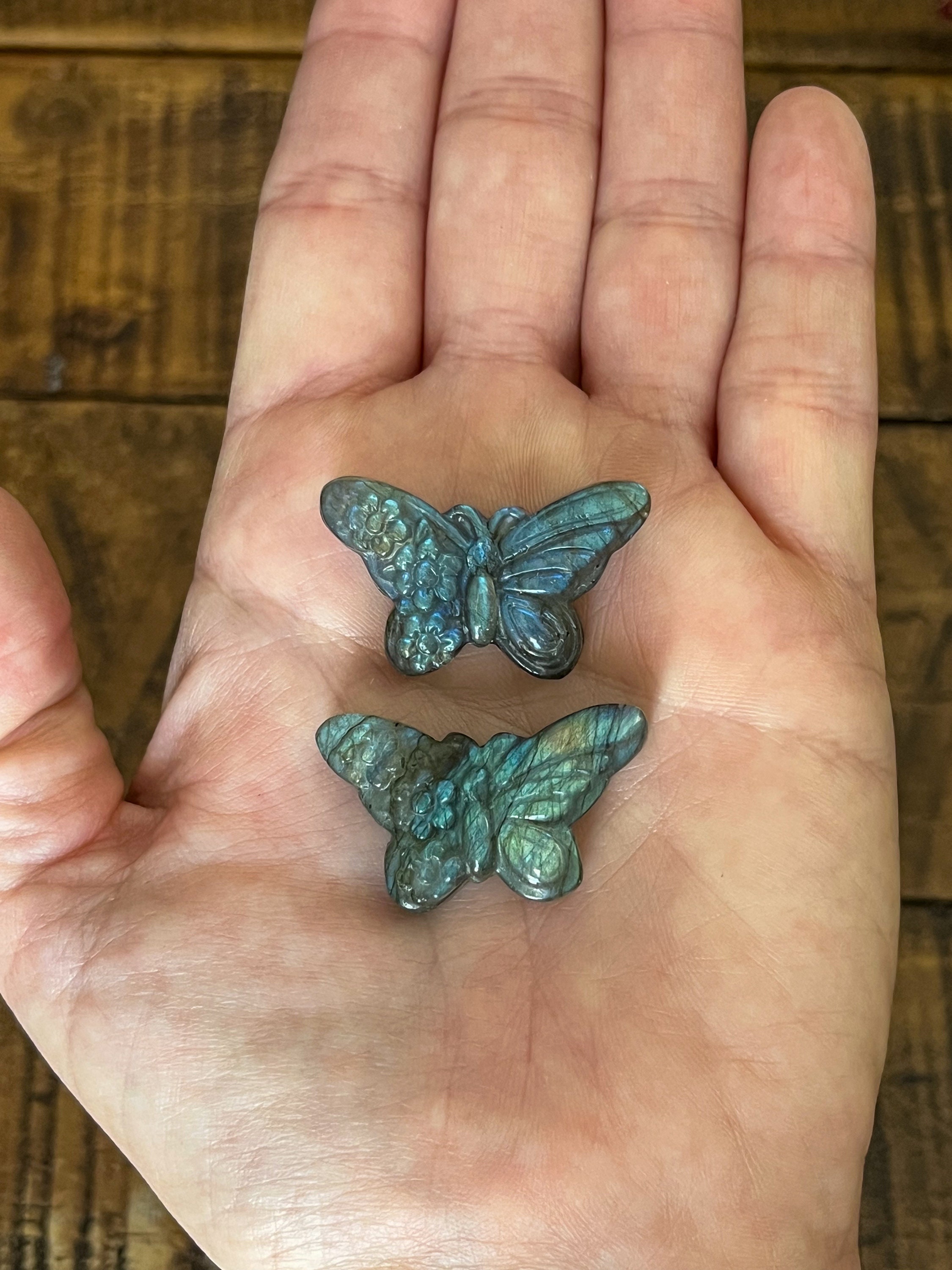 Carved Butterflies in Gold Sheen Obsidian, Mahogany Obsidian