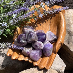 Natural Polished Chevron Amethyst Tumbled Stones